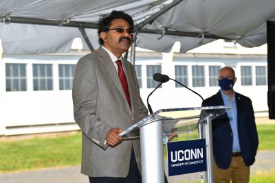 Kumar Venkinanarayanan speaking at event at UConn